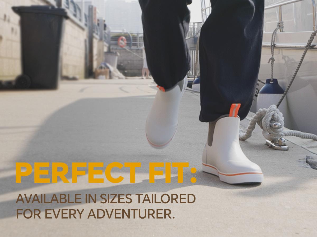 Furuian Men's Deck Boots  Fishing Boots Rain boots work shoes Professional Waterproof&Non-Slip Walking Ankle Booties Slip On Neoprene Rubber Footwear Chelsea Boots Men botas para hombre for Gardening Fishing Boating Camping Sailing Fathersdaygift Boy