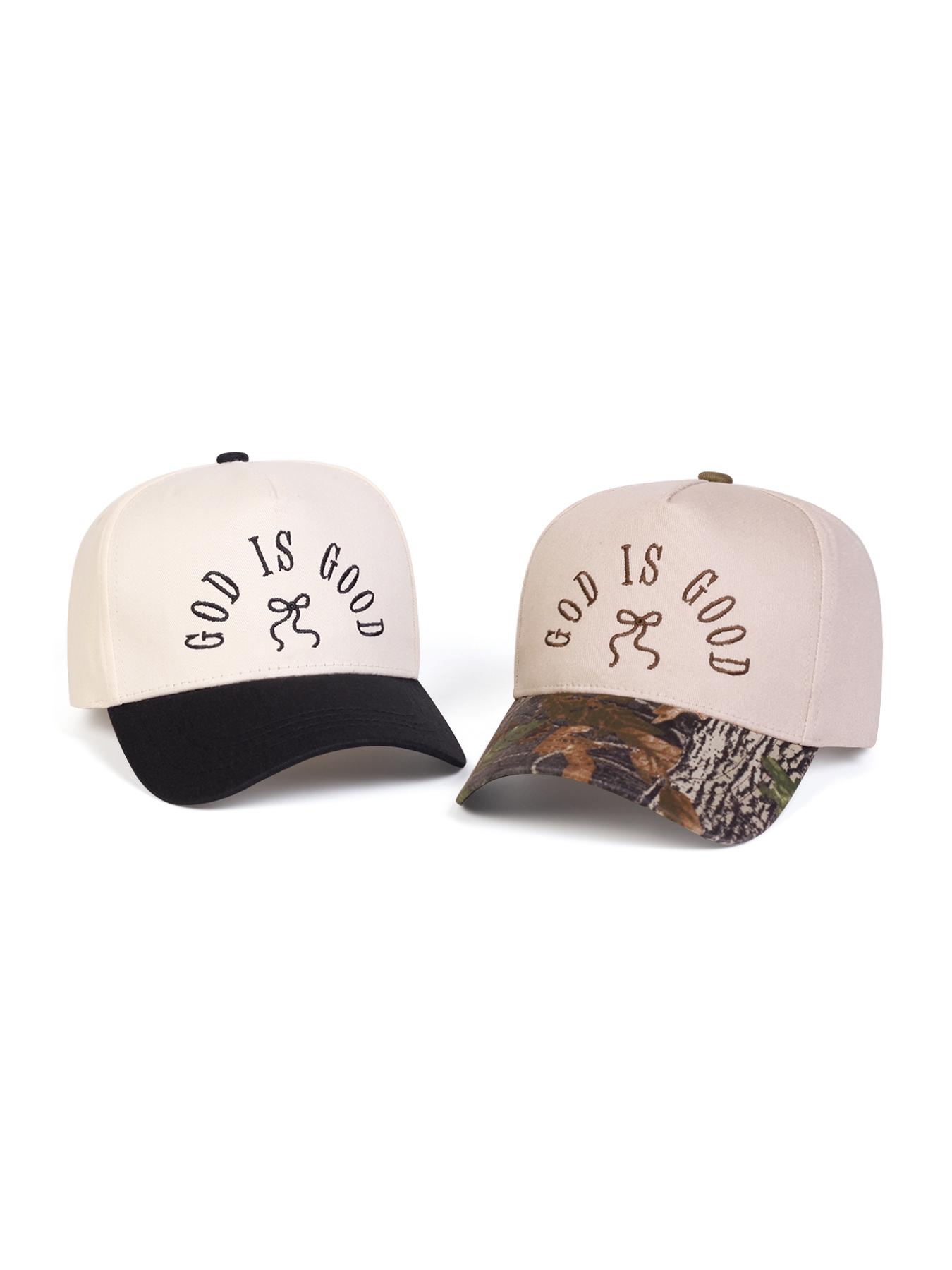 Unisex Baseball Cap God Is Good Letter Print, Adjustable Outdoor Sun Protection Hat, Casual Fitted Design for Spring & Fall Travel, Adjustable Snapback Hat