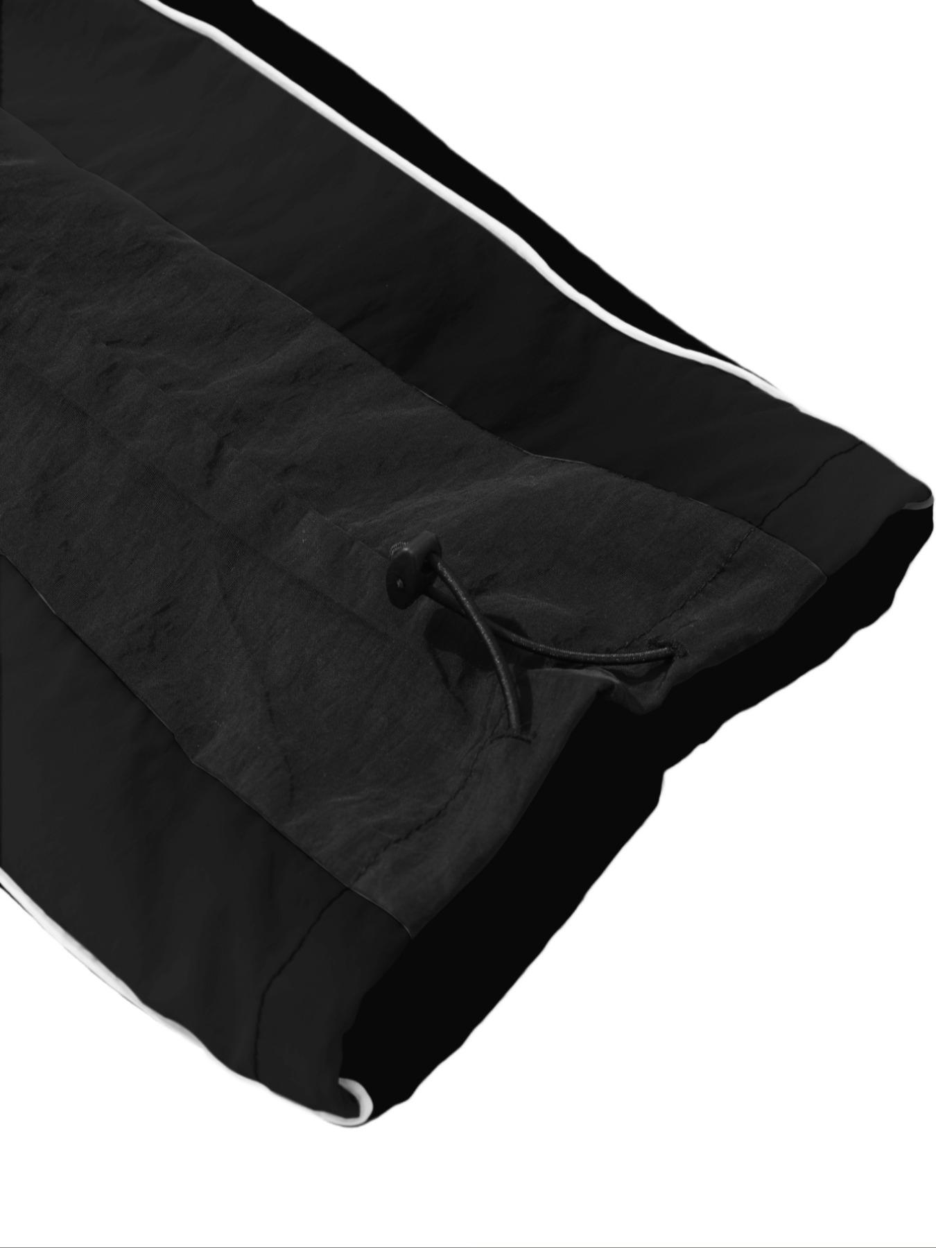 Men's Fashion Casual Striped Sport Pants, Nylon Fabric, Unique Print, Waist Drawstring, Ankle Elastic Adjustable, Perfect for Daily Wear, Athleisure Pants