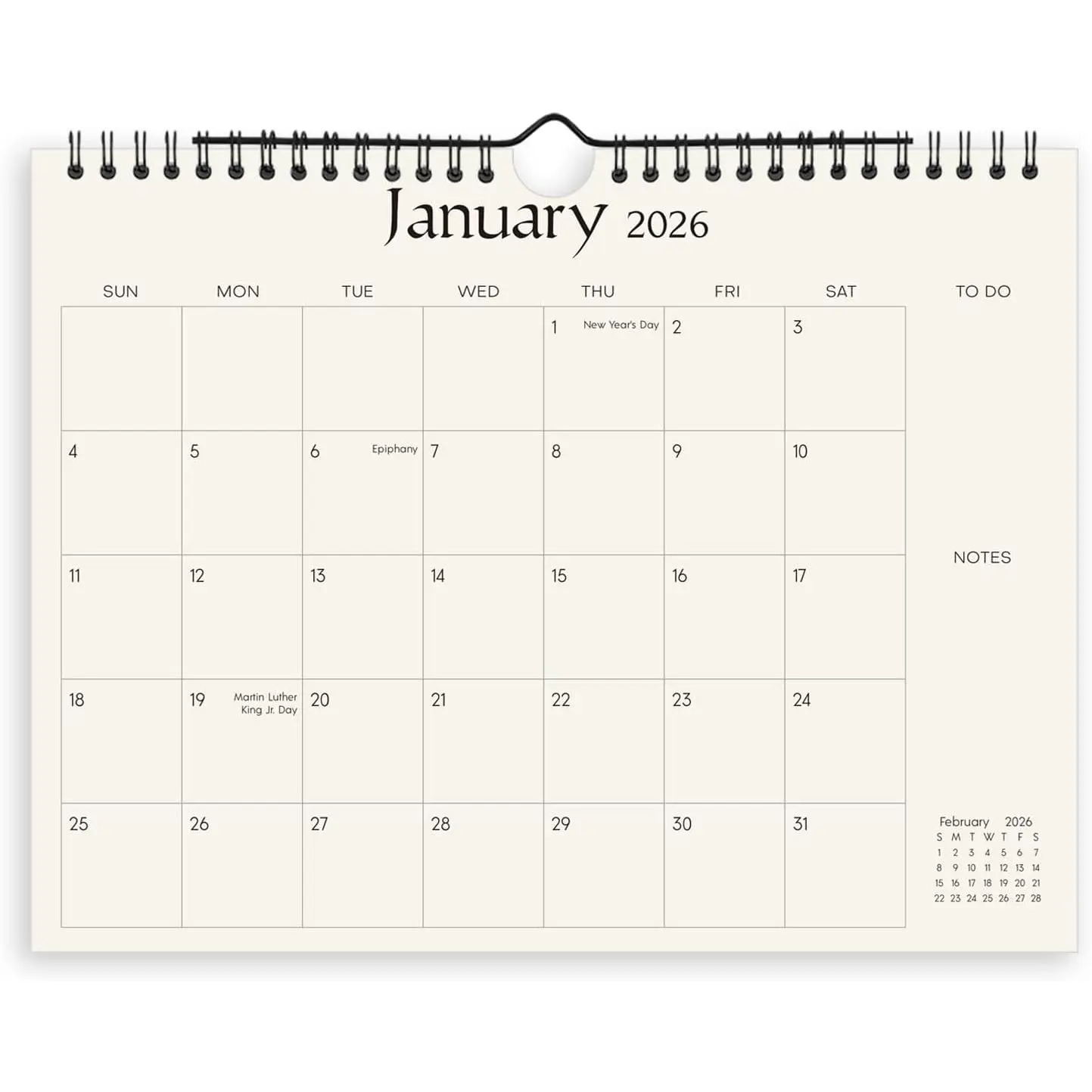 Wall Calendar 2026-2027, 18 Months Calendar from Jan. 2026 to Jun. 2027, 8.5 x 11 Simple Small Calendar Planner with 280 Stickers