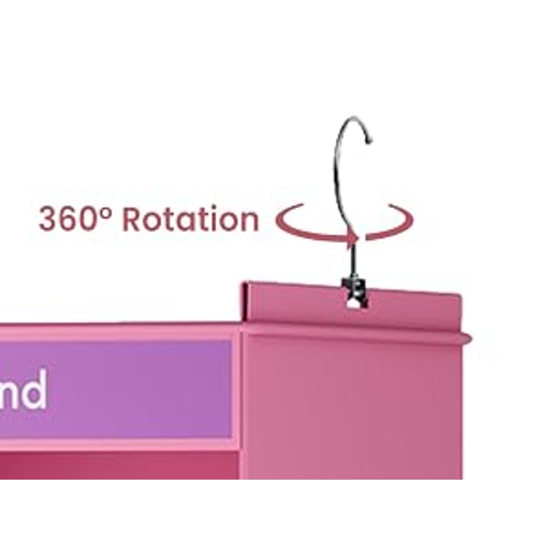 Colorful Bamboo 6-Shelf Weekly Hanging Closet Rack with Insert Hooks & 2 Side Pockets, Pink Kids’ Clothes Organizer