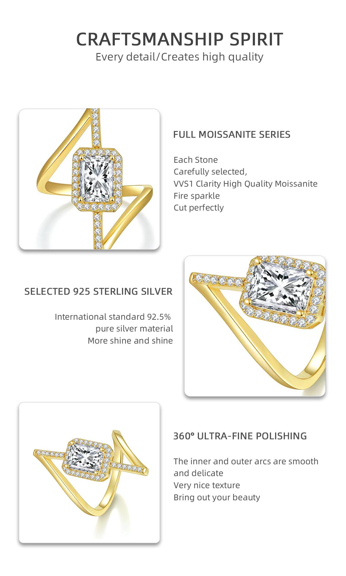 【Buy 1 get 1 Bracelet】【RM-906】S925 Radiant Cut 2.23CT FULL Moissanite Ring, Fashion Accessories for Daily Wear Party Holiday, Unique Color and Charm design, Gift For Boyfriend and Girlfriend, Unisex Man Ring Woman Ring