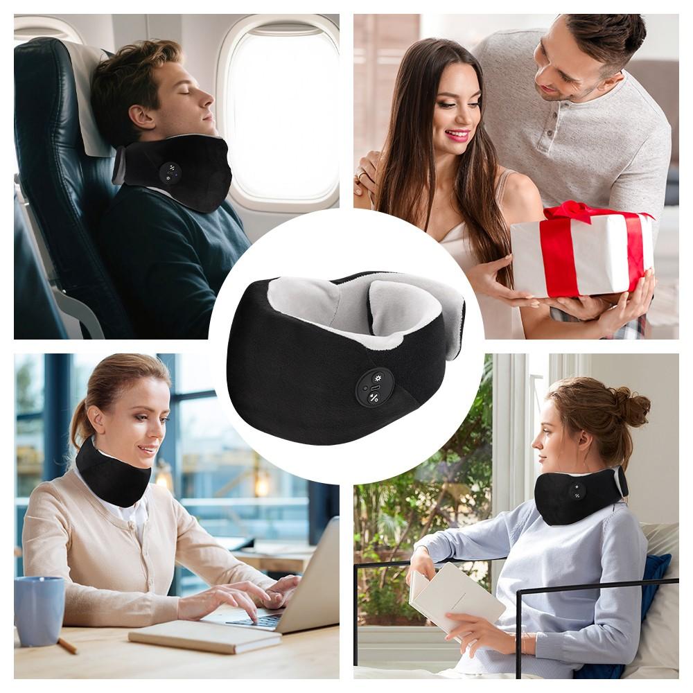 Heated Inflatable Neck Massager Adjustable Support Breathable Fabric Office Travel Relax Festival Gift