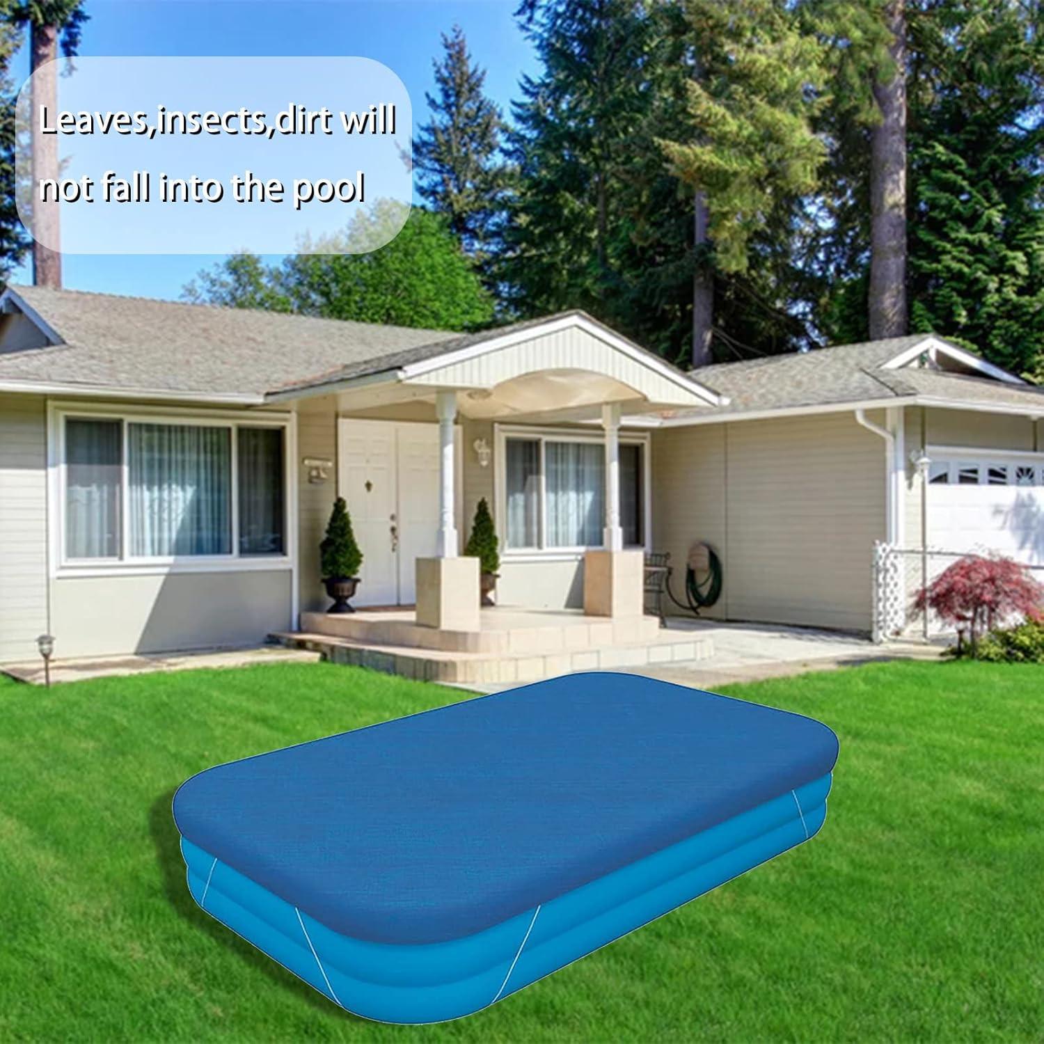 Rectangular pool cover, suitable for 120-inch × 72-inch rectangular inflatable pools, portable inflatable pool cover