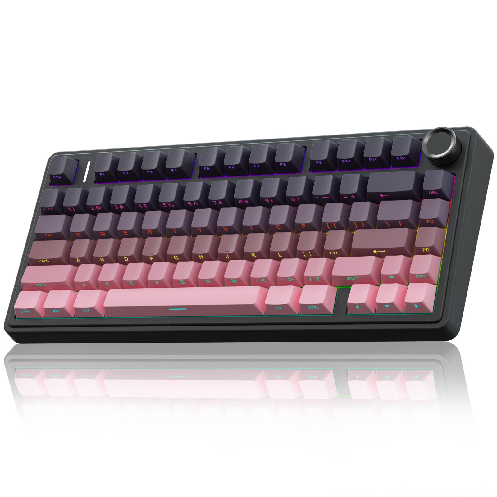 AULA F75 Pro Wireless Mechanical Gaming Keyboard with Knob Control 75% Washer Hot Swappable Custom Keyboard, Tri-Mode 2.4GHz/USB-C/BT5.0 RGB Backlight, Pre-lubricated Reaper Switches, PBT Keycaps (Gradient Pink) FallFreshness TikTokShopfalldealsforyou AULA F75 Pro Wireless Mechanical Gaming Keyboard with Knob Control 75% Washer Hot Swappable Custom Keyboard, Tri-Mode 2.4GHz/USB-C/BT5.0 RGB Backlight, Pre-lubricated Reaper Switches, PBT Keycaps (Gradient Pink) FallFreshness TikTokShopfalldealsforyou
