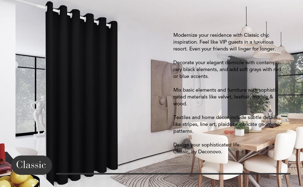 Deconovo Divider Curtains(1 Panel) for Office/Room/Theater - Thermal Curtains, Soundproof Drapes for Sliding Door, Blackout Curtain Screen for Bedroom Deconovo Divider Curtains(1 Panel) for Office/Room/Theater - Thermal Curtains, Soundproof Drapes for Sliding Door, Blackout Curtain Screen for Bedroom