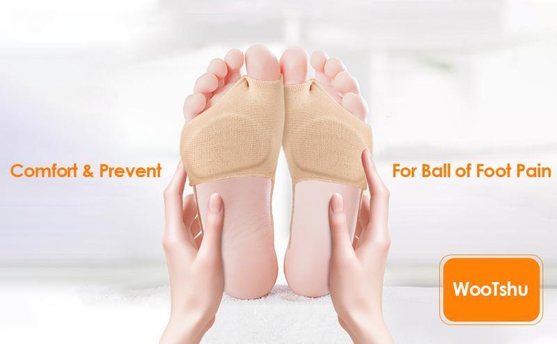 Unisex Metatarsal Pads 2-Piece Set, Socks-Compatible Forefoot Cushions with Thickened Design, Breathable Nylon-Rubber Fabric & Gel, Shockproof for Selfcare, Morton’s Neuroma Help, Runs & Dancesafe, Casual Daily Wear