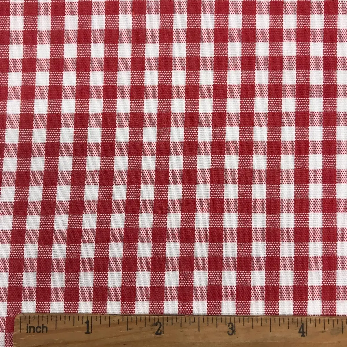 1/5" Red and White Gingham Homespun Fabric, 57" Wide 1 Yard Pre-Cut for DIY Sewing and Craft Projects