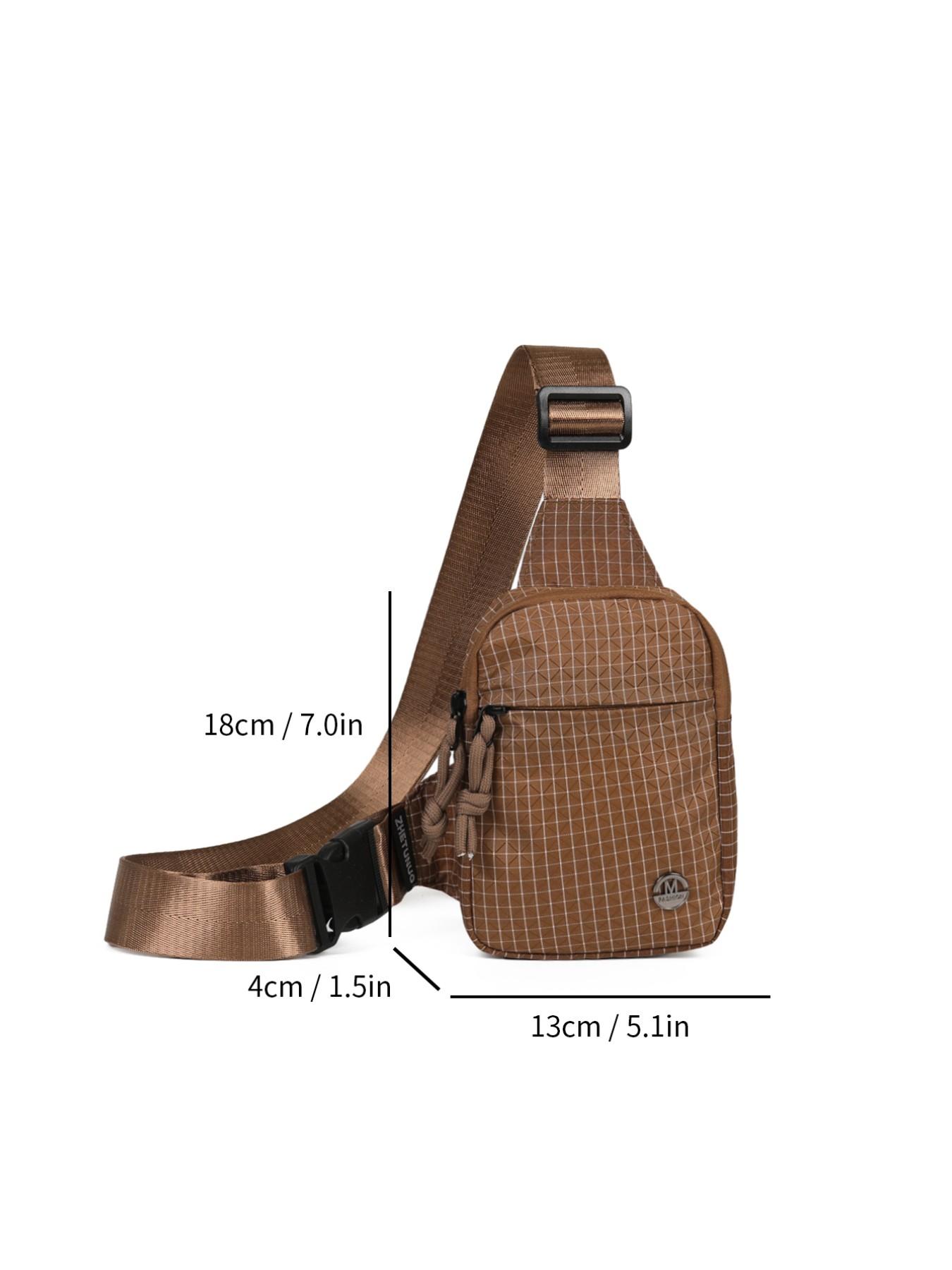 New Trendy Fashion Unique Design High-End Texture All-Season Outdoor Commute Versatile Travel Personality Casual Plaid Small Bag, Lightweight Unisex Multifunctional Shoulder Crossbody Bag