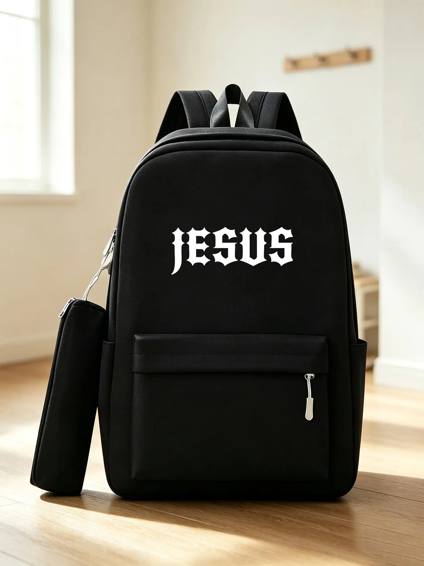 Jesus Pattern Fashion Backpack, Lightweight Casual Student Travel Backpack, Large Capacity Adjustable Straps Laptop Backpack