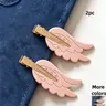 【Black Friday】2-Piece Angel Wing Hair Clip Set, Flat Acetate Duckbill Barrettes for Women and Girls