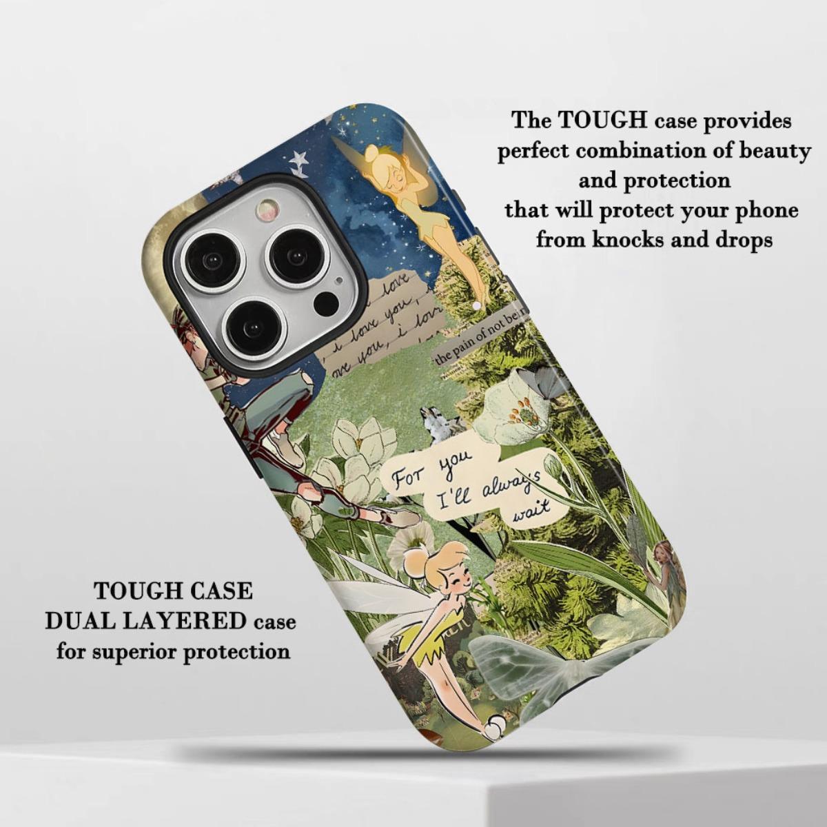 Tinker Bell Cartoon Cute Two-In-One Film Case, Dual Layered Case for Superior Protection, for iPhone 17 16 15 14 13 12 11 Plus Pro Max Samsung Galaxy S26 S25 S24 S23 S22, Birthday Christmas Gifts for Friends