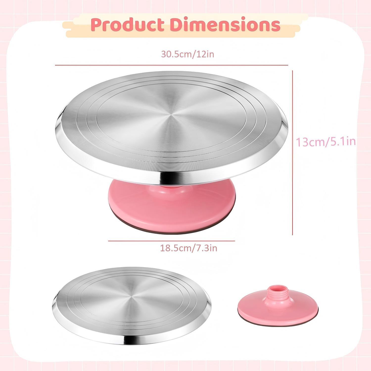 Aluminum Cake Stand, Rotating Cake Display Tray, Round Decorative Turntable, Bakery Showcase Holder, Birthday Wedding Party Accessories