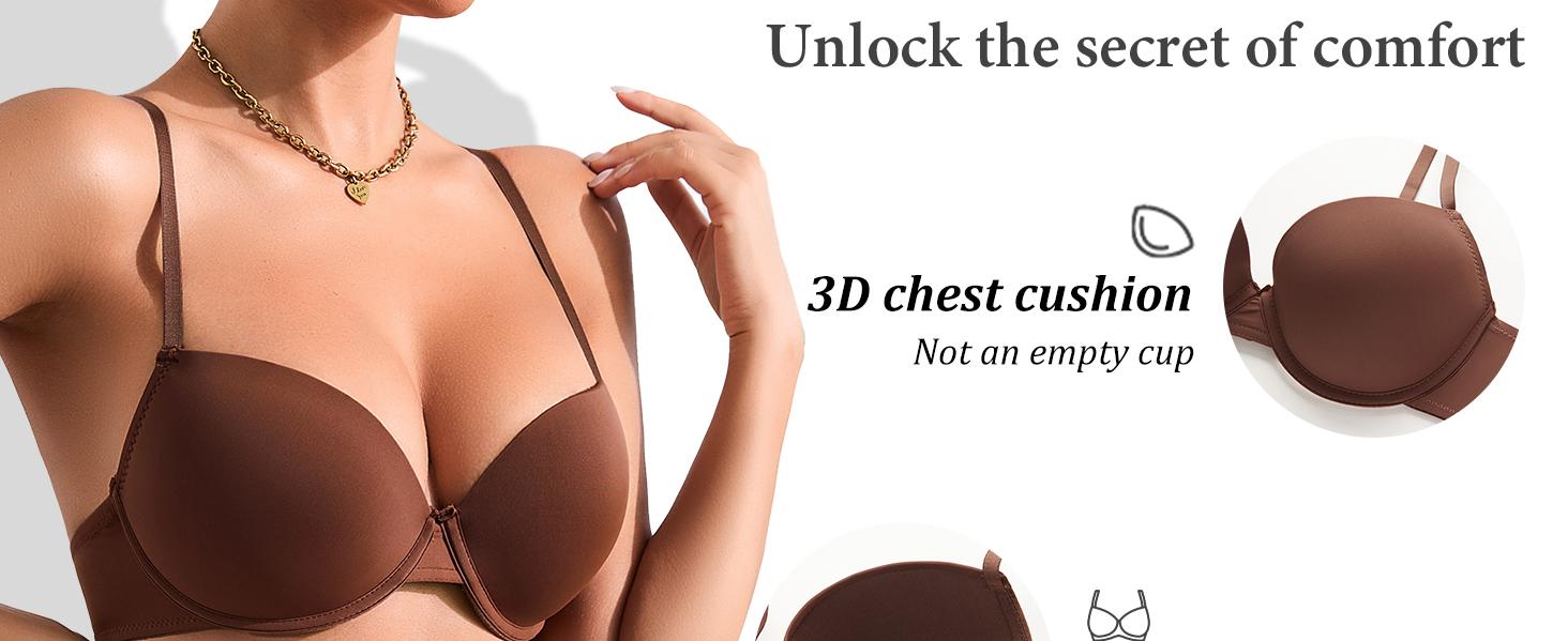 5-Pack Women's Underwire T-Shirt Bras – Soft, Breathable, Seamless support Comfy push bra bras women