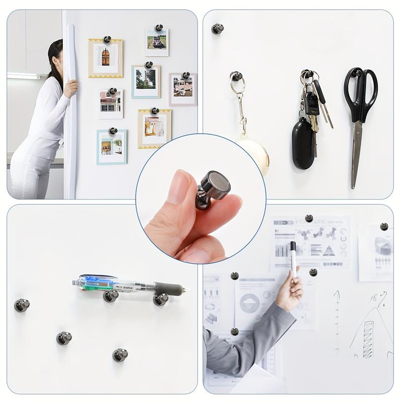 18 Color Transparent Magnetic Magnets, Magnetic Nail Art Magnets for Office Whiteboard, Fridge, Notes & Photos Decor, Durable Iron Magnet