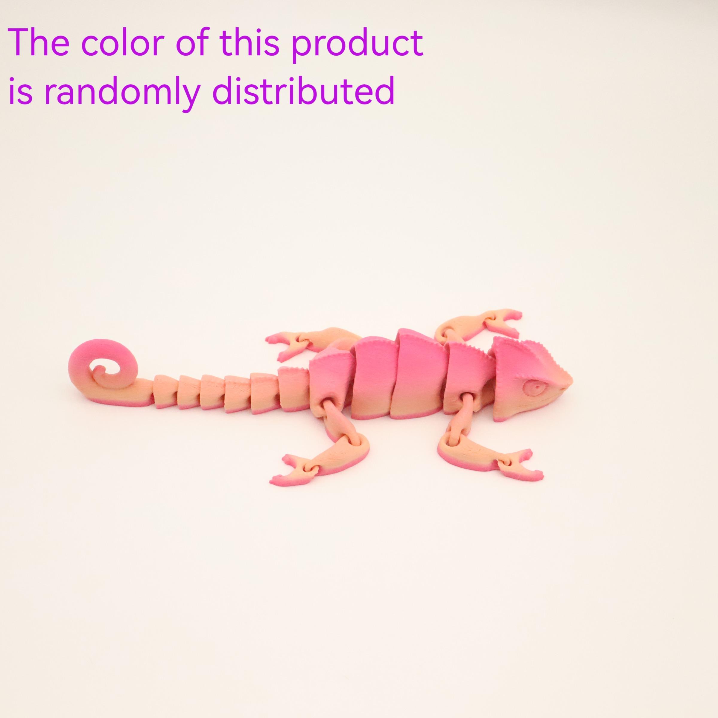 3D Printed Chameleon Figurine with Realistic Eyes, Moving Joints, Articulated Fidget Figurines, Home Decor, Christmas Gift, Birthday Present, Animal Statue