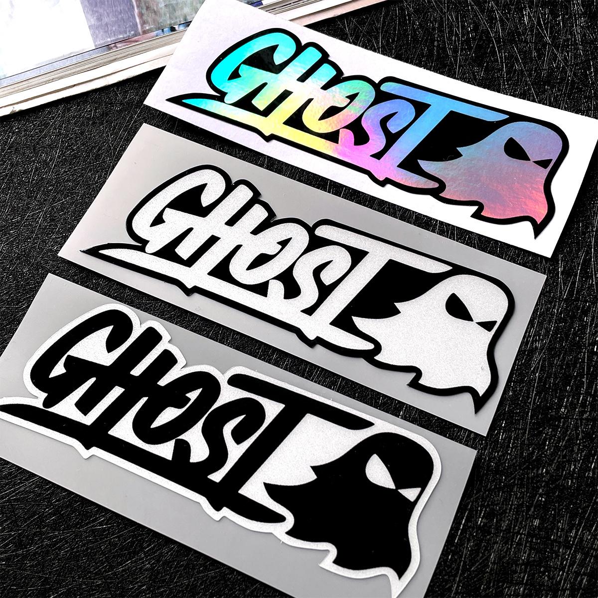 1PC Waterproof vinyl sticker decal for motorcycles and cars, featuring a ghost design, perfect for your motorcycle windshield and body, Motorcycle Stickers, Waterproof Vinyl Decals