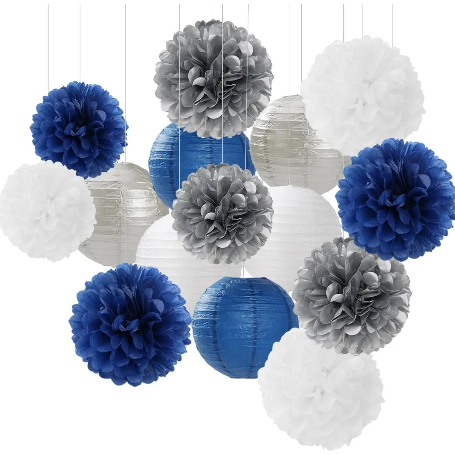 Blue White Silver