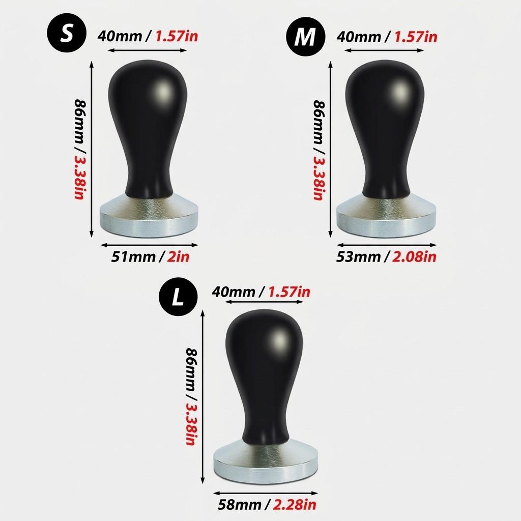 Wooden Handle Stainless Steel Coffee Tamper, Modern Simple Design, Rust-Resistant, Suitable for Various Coffee Machines