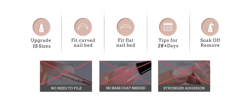 BTArtboxnails XCOATTIPS Press on Nails - 150pcs  Fall Short Square or Almond or Coffin French Tips, Skin Tones Soft Gel False Nail, Soak Off Acrylic Fake Nails Extensions  Nailcare Outdoorfun