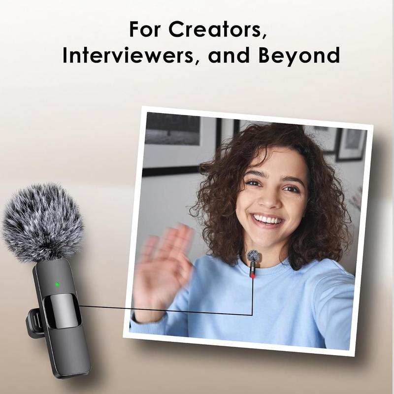 Professional Wireless Lavalier Microphone, USB Rechargeable Wireless Microphone, Plug-Play Lapel Mic for Video Recording, Teaching, Interviews, Podcast Equipment, Gifts for Mums, Gifts for Girlfriend Professional Wireless Lavalier Microphone, USB Rechargeable Wireless Microphone, Plug-Play Lapel Mic for Video Recording, Teaching, Interviews, Podcast Equipment, Gifts for Mums, Gifts for Girlfriend