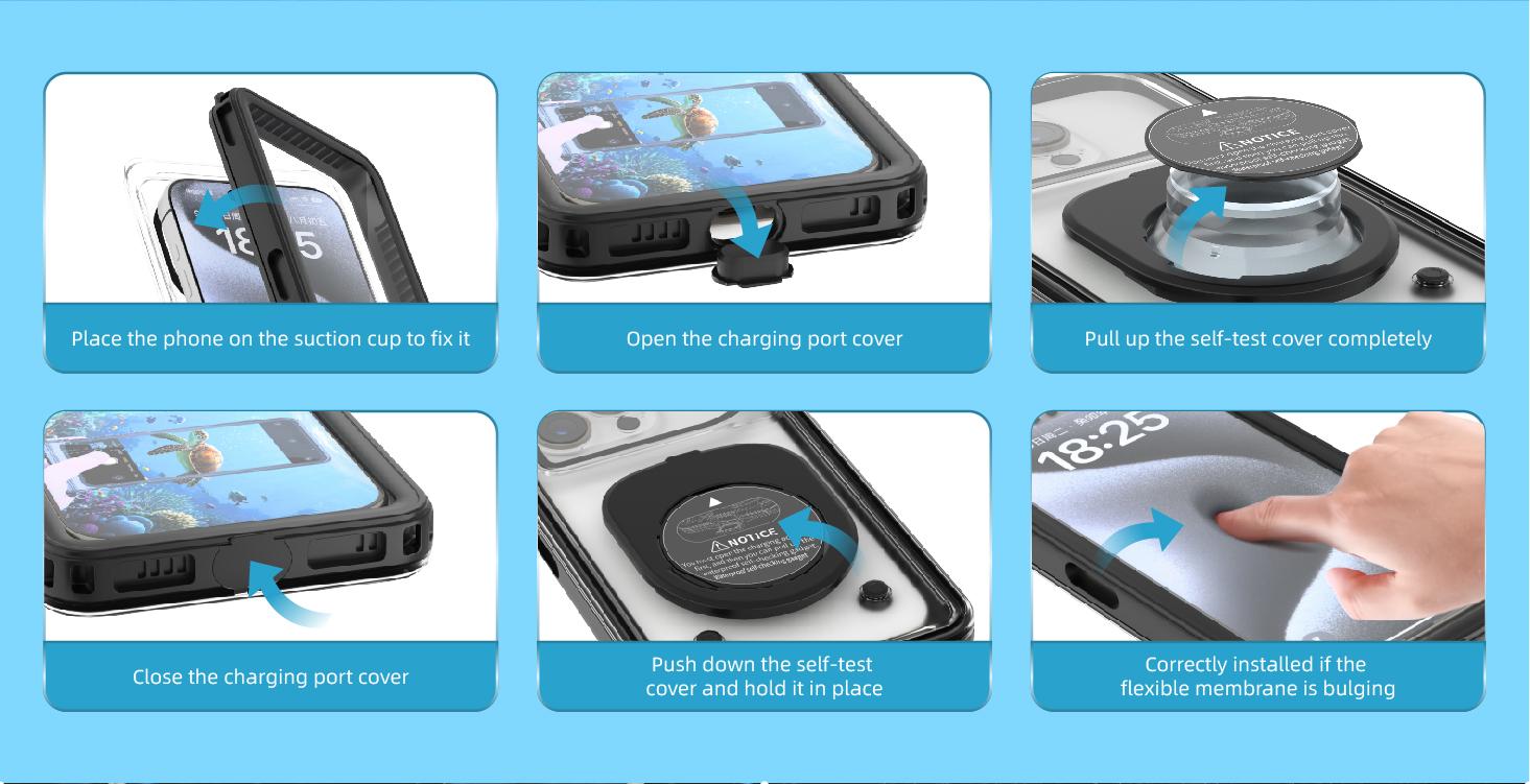 Waterproof phone case, suitable for 6.9-inch models, for outdoor swimming and diving, can be used underwater up to 15 meters