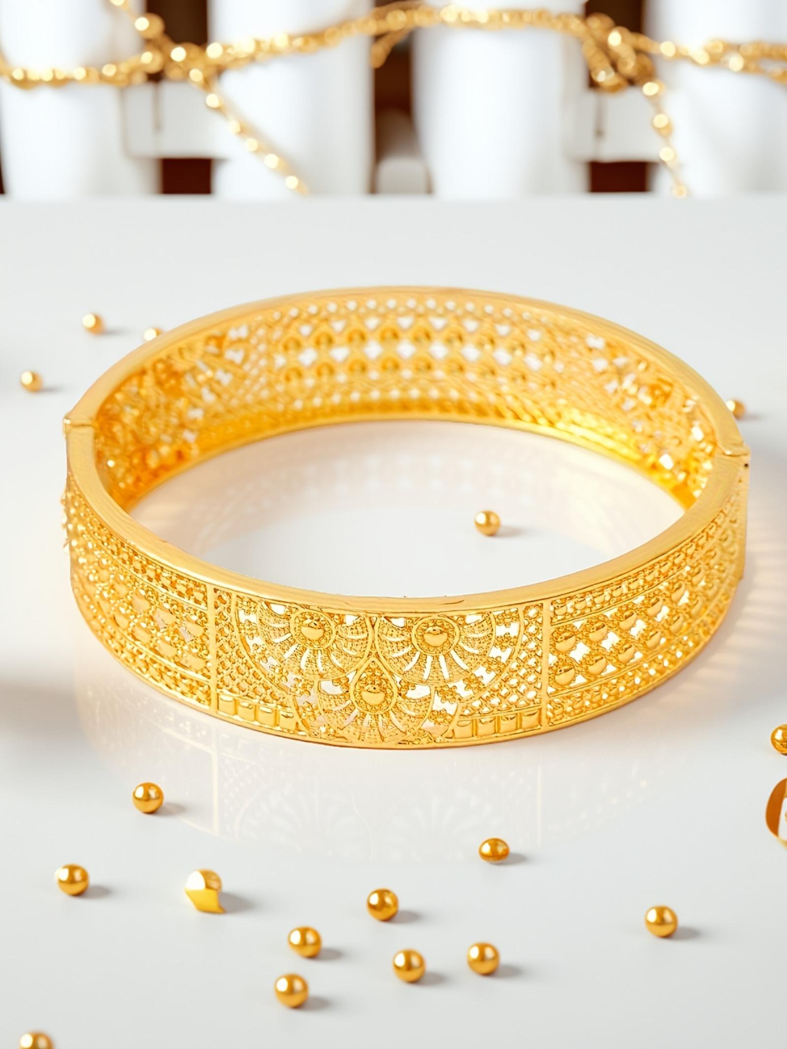 2pcs Elegant Vintage Copper Cuff Double Layered Bracelets for Women, Luxury Open Floral Design, Perfect for Daily Wear and Gifts, Batch 39dy