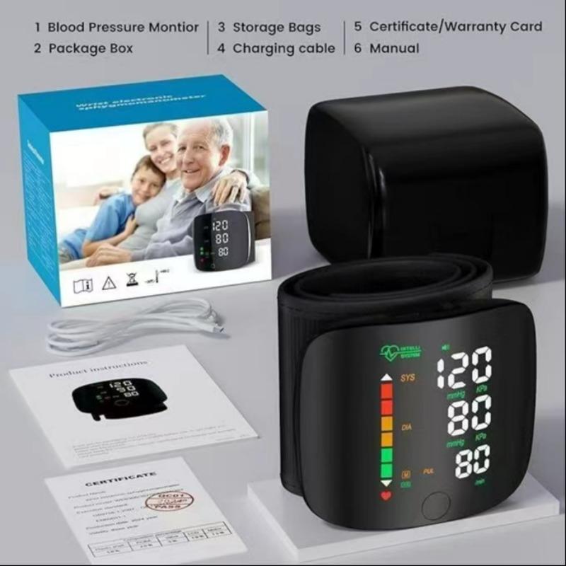 2026 New Wrist Blood Pressure Monitor, LED Display, Touch Screen, 99x2 Memory, Portable Case, Adjustable, Ideal Gift for Elders