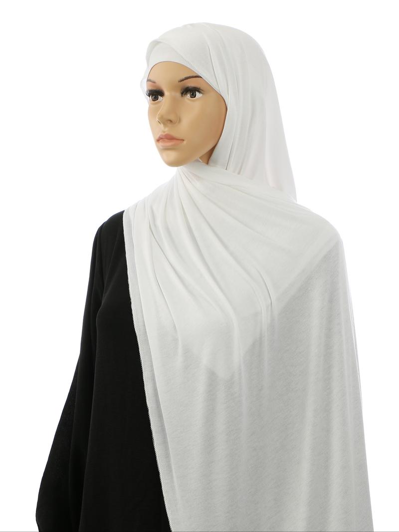 1pc Instant Jersey Hijab with Undercap, Silky Soft Breathable Fabric, Casual Plain Design, Ideal for All Seasons & Special Occasions, Tudung