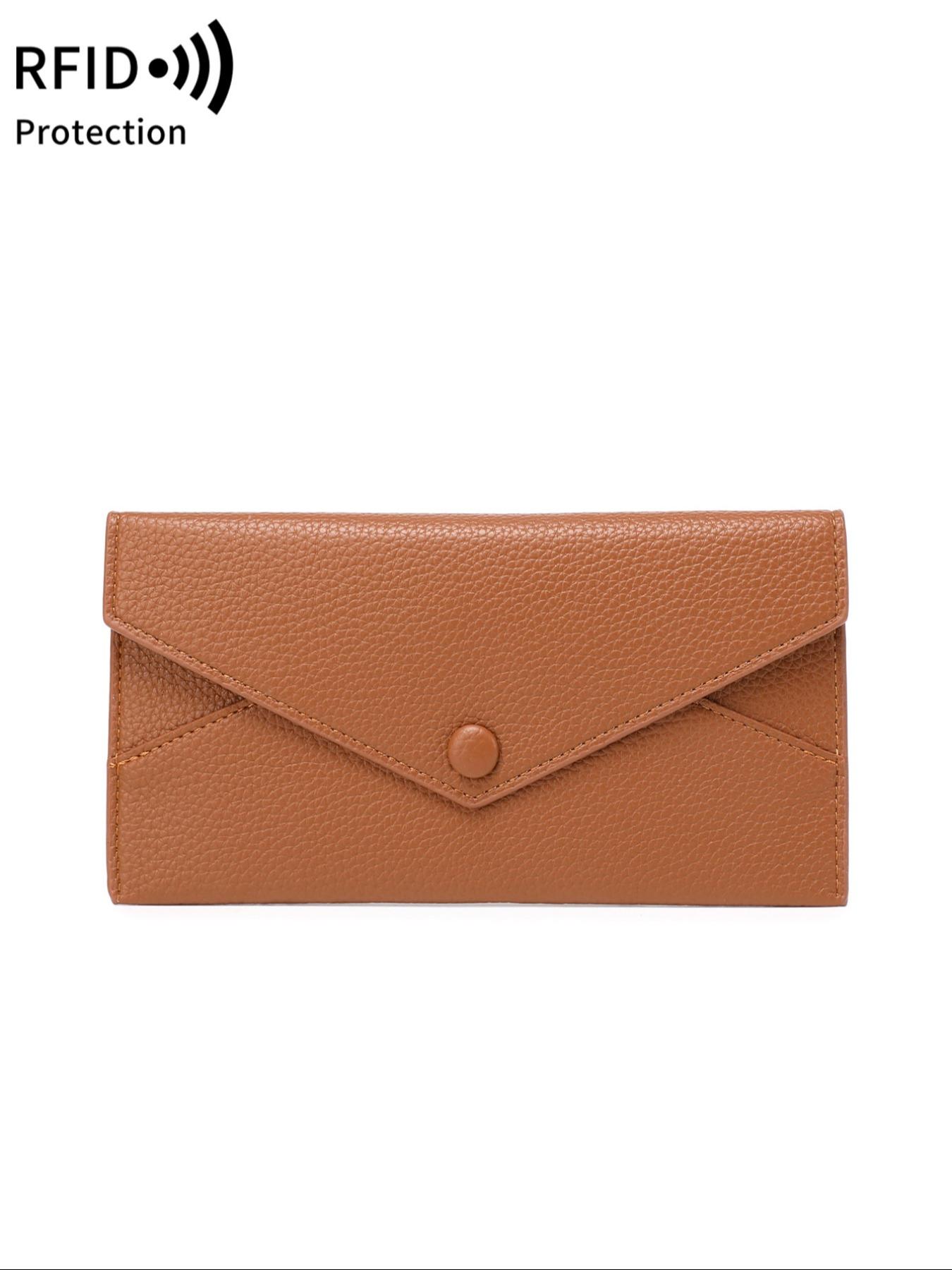 Women's Elegant Solid Color Long Wallet, Fashionable PU Leather Card Holder, Casual Trendy Versatile High-quality Daily Wallet