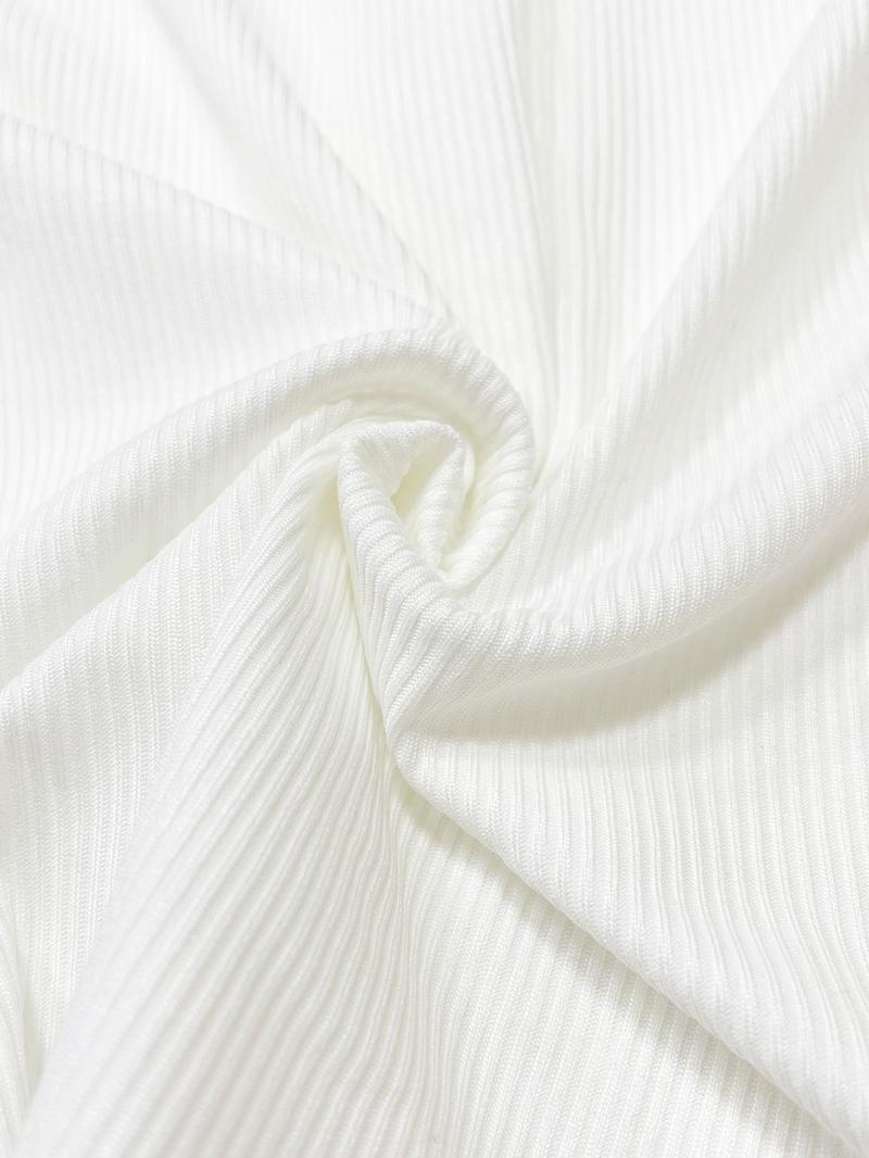 Women's Ribbed Long Sleeve T-Shirt, Casual Loose-Fitting Top for All Seasons, Comfortable Daily Wear, Stylish Ladies' Clothing