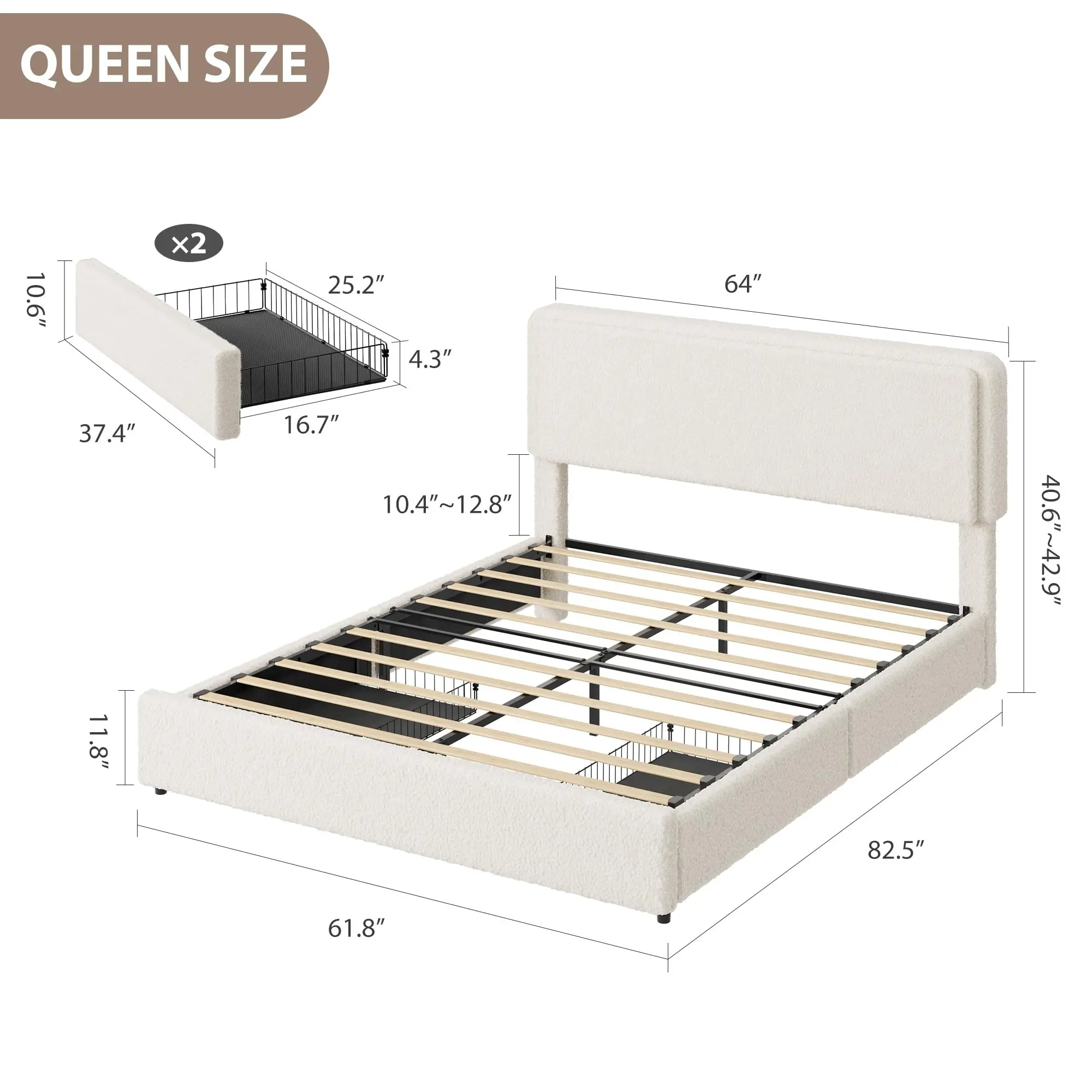 QUEEN (Teddy fleece - off-white)