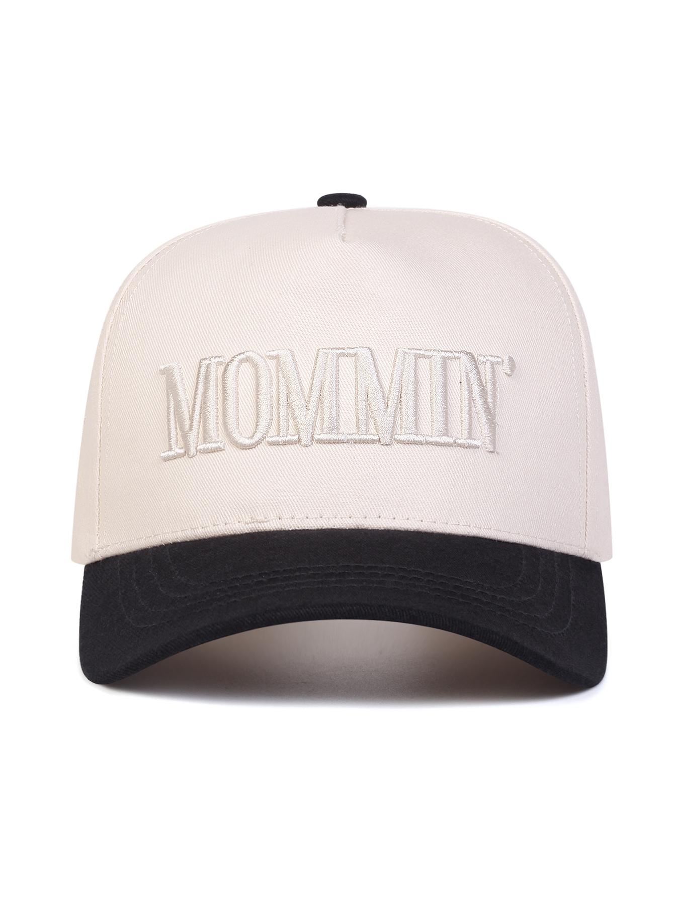 Unisex Letter Moomin Baseball Cap, Adjustable Snapback Cap, Adjustable Outdoor Sun Protection Hat, Casual Fitted Woven Fabric, Spring & Fall Travel Beach Vacation