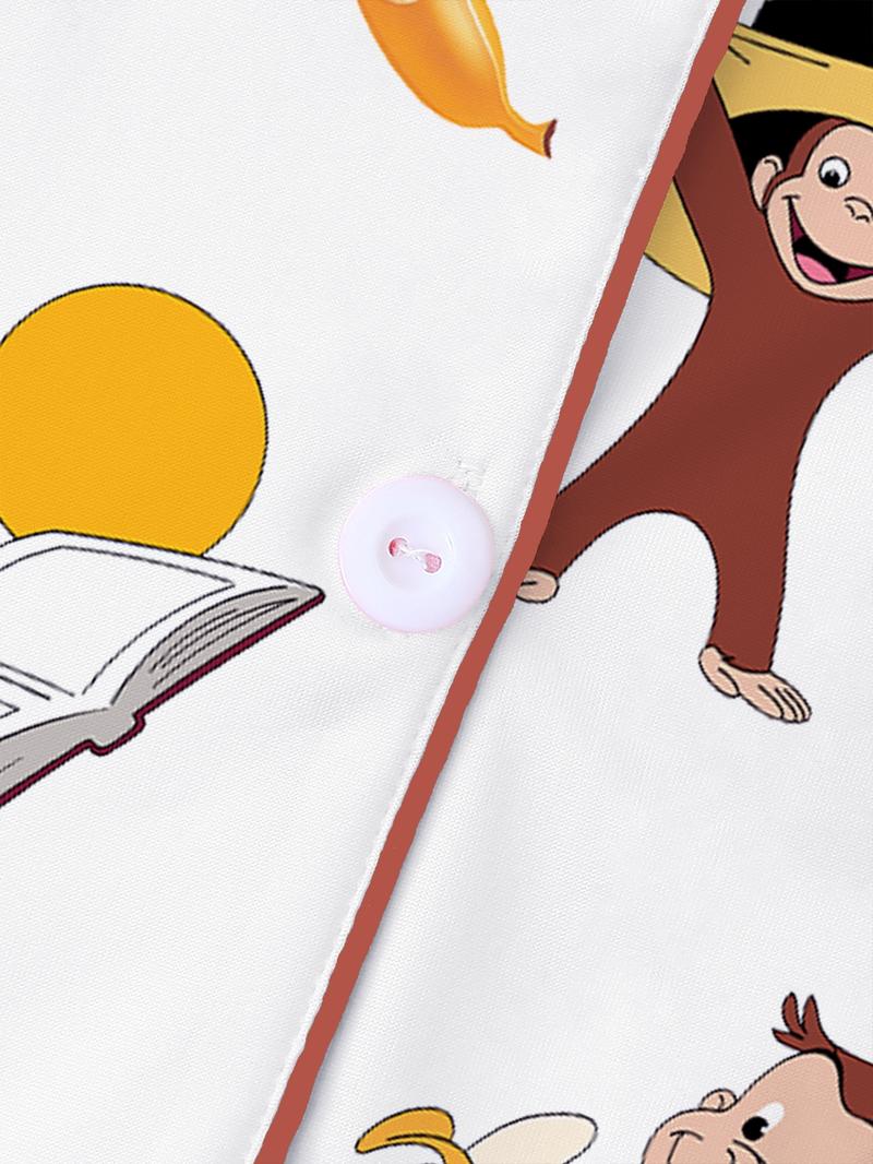 Cute Monkey Pajama Set for Women, Long Sleeve & Pants, Elastic Waist, Comfortable Christmas Gift, Fall Winter Home Wear