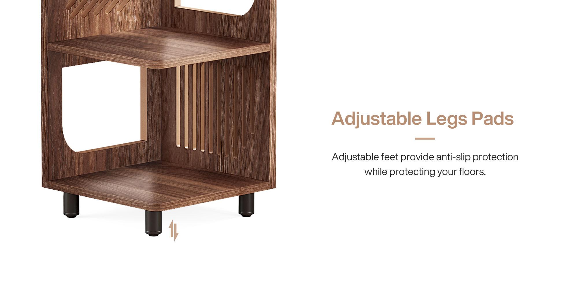 LITTLE TREE 6-Tier Tall Corner Shelf, 71-Inch Rustic Narrow Corner Bookshelf Bookcase with Square Rack, Freestanding Corner Display Storage Shelf Organizer for Living Room, Kitchen, Office