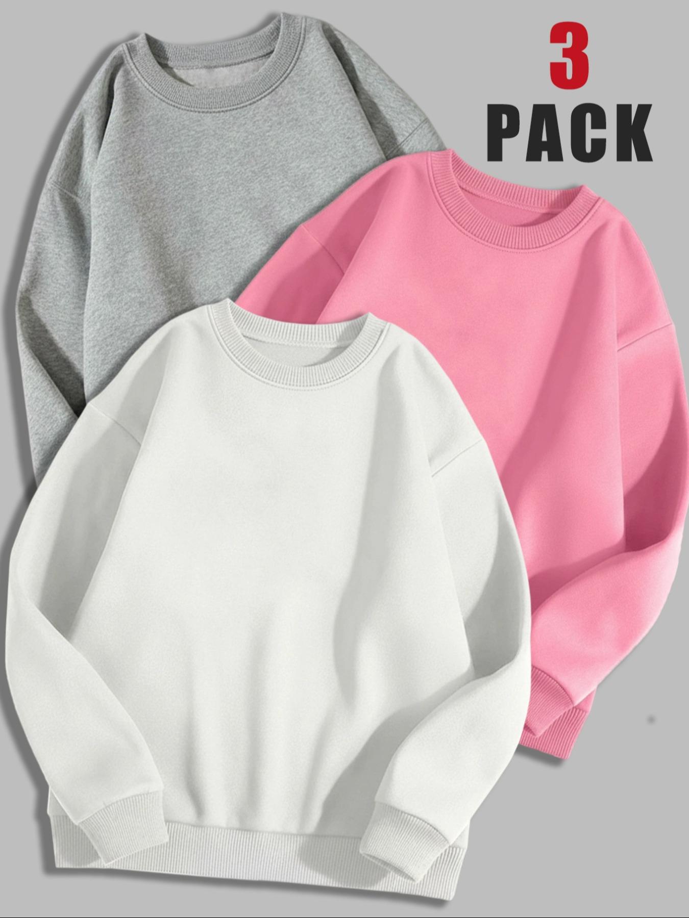 Women's Long Sleeve Pullover Sweater Set, Sweatshirts, Casual Fitted Round Neck Top, Fall & Winter Warm Clothing, Letter Pattern Design