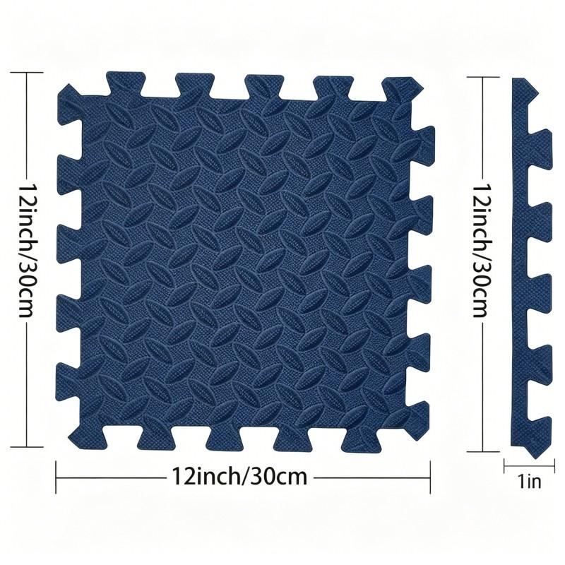 12-Piece Interlocking Floor Mats - Thick Foam Tiles, Non-Slip Gym and Yoga Mat Set for Home Gyms, Garages, Studios, Pet Areas and Sports Flooring (DM382A)