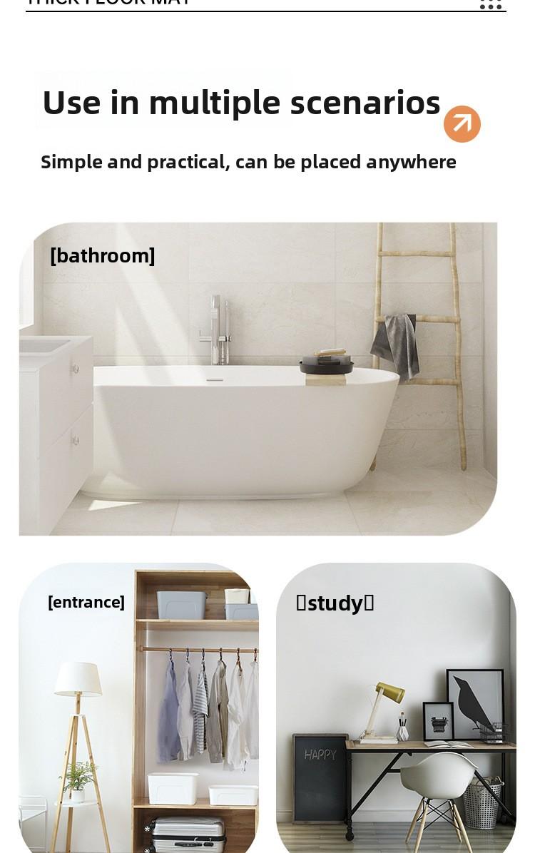 Plush thickened floor mat, simple bathroom absorbent doormat, square foot pad, non-slip mat for the bathroom