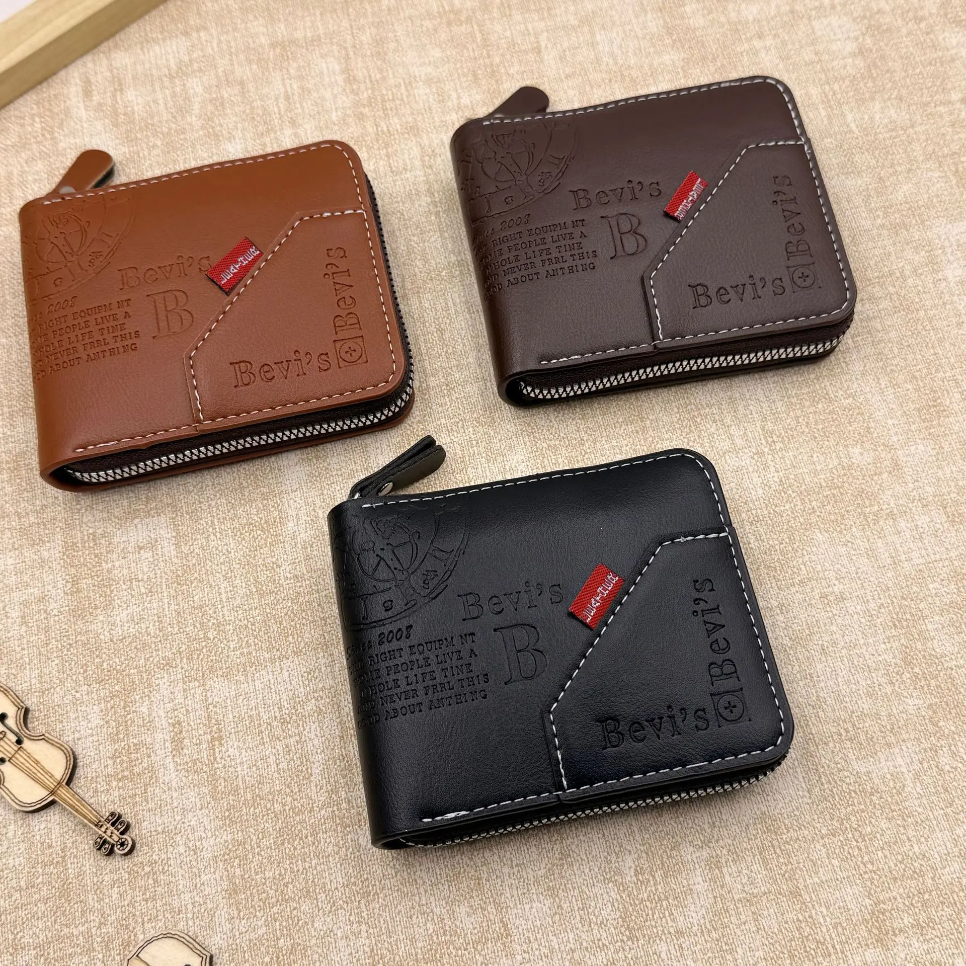 Men’s Vintage Full Zip Around Wallet, Multi Card Slots Horizontal Coin Purse, Retro PU Leather Zipper Wallet for Cash, Cards, Coins, Daily Commute & Travel