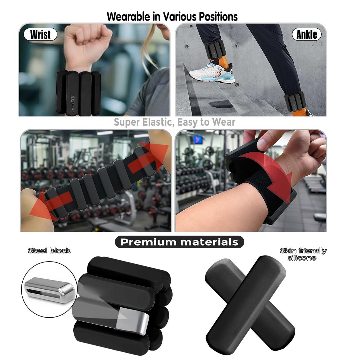 Adjustable Wrist Weights for Women and Men, Ideal for Home Gym, Running, Yoga, and Strength Training, Comfortable and Durable Design