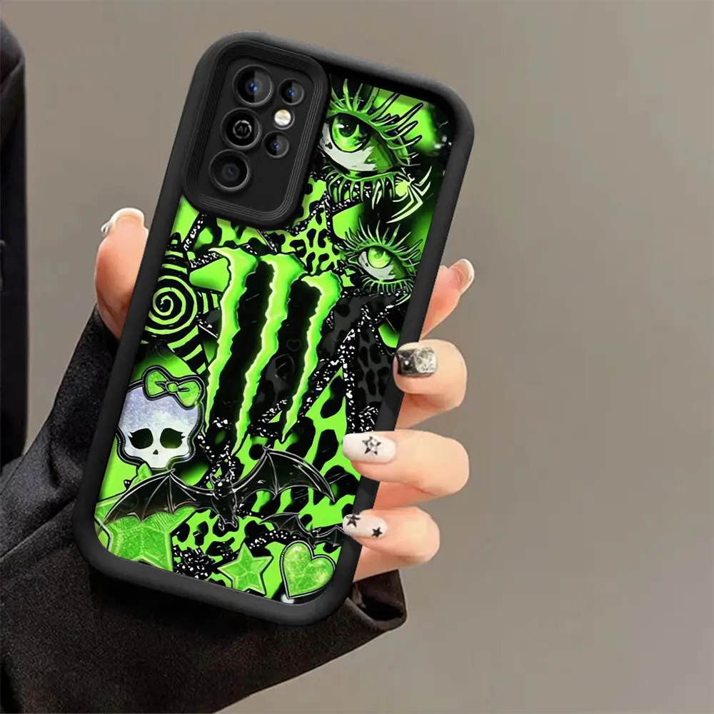 Viral M.ons.ter neon claw scratch leopard Green print phone case for Samsung galaxyS26/S25/S23/S24/S22/S21/NOTE20/PLUS/ULTRA/FE/A54/A53/A52/A36/A35/A34/A33/A17/A16/A15/A14/A13,soft shockproof protective Shell Protection Protection punk style cover