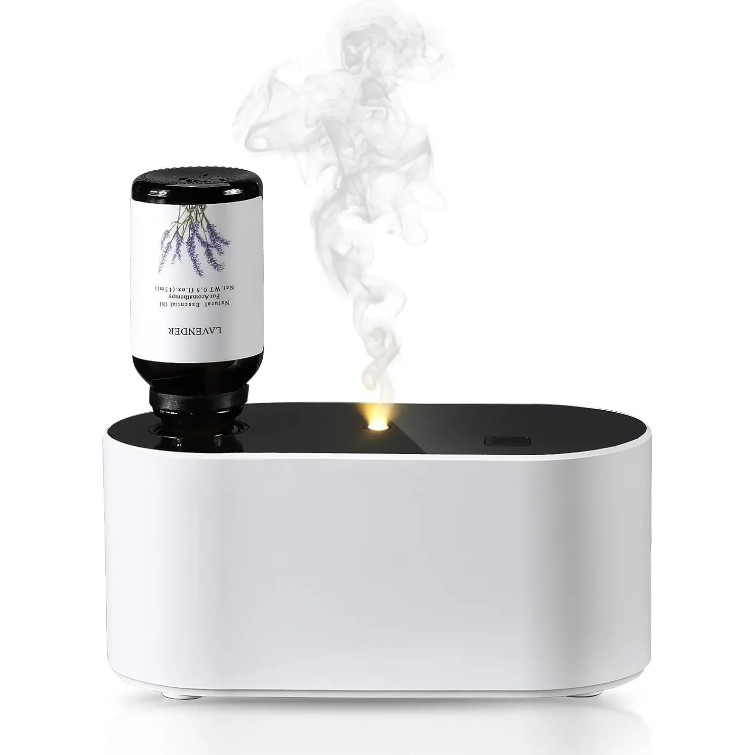 Waterless Diffuser for Essential Oil, Battery Operated Scent Air Aromatherapy Diffuser, Mini Aroma Diffusers with 3 Intermittent Mist Modes, Cycle Start, for 400 sq.ft Room Home Office Bedroom