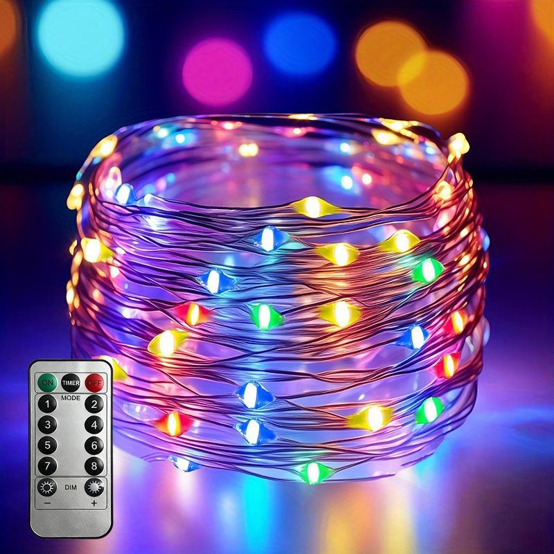 Remote-Control Eight-mode Copper Wire String Lights, Atmosphere Remote-Control Fairy Lights, Indoor Decoration for Bedrooms and Living Rooms, Decoration for Birthday Parties, and String Lights for Christmas and Thanksgiving Scene Setup.