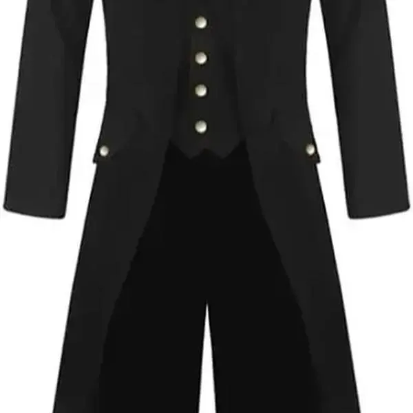 Mens Steampunk Gothic Jacket Victorian Tailcoat Vintage Halloween Costume Tuxedo Coat Uniform