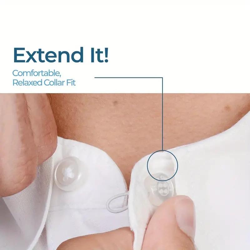 Adjustable Elastic Waist Buttons, No Nail No Sew Detachable Cuff Collar Shirt Extenders, Unisex Stretch Buckles for Pants