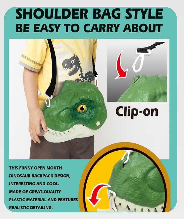 T-Rex Replica Model, Dinosaur Head Toy Storage Box, Kids Backpack Set, Portable Outdoor Toys, Halloween & Christmas Gifts for Boys Girls