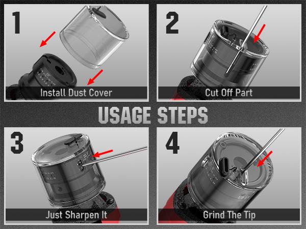 YESWELDER 110V Tungsten Electrode Sharpener Grinder | Portable TIG Welding Rotary Tool with Flat Grind Block, Cut-Off Slot, 4 Sizes/3 Angles