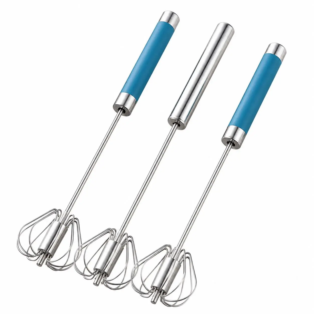 Stainless Steel Manual Rotary Egg Beater for Baking and Cream Mixing – Ergonomic Hand-Crank Design, Compact Semi-Automatic Kitchen Tool Ideal for Whisking Eggs, Batter, and Whipped Cream Without Electricity
