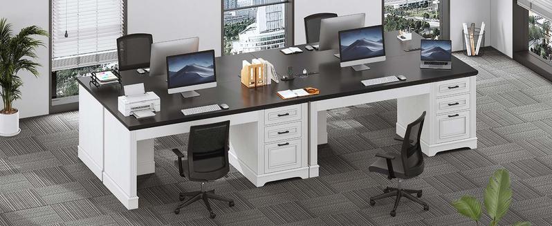 SEDETA 55-inch Executive Desk, Computer Desk with Electrical Outlet Sturdy and durable Furniture Luxury Office Modern Interior