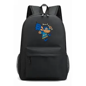 Dog Man Character Black Backpack, Cool Anime Design for School, Large Capacity Lightweight Laptop Bag for Travel or Study